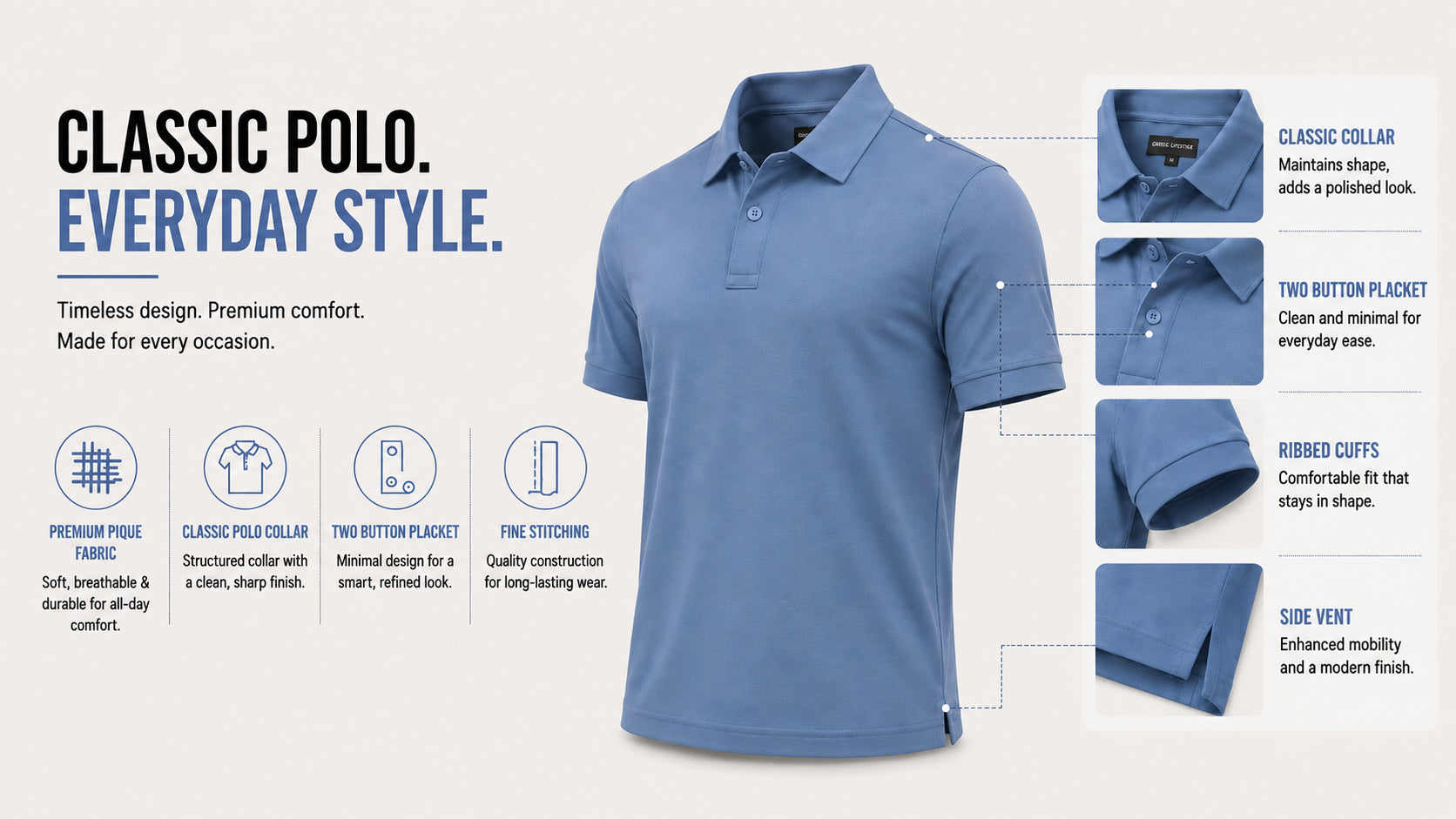 The Coastal Blue Paradigm Polo T-Shirt