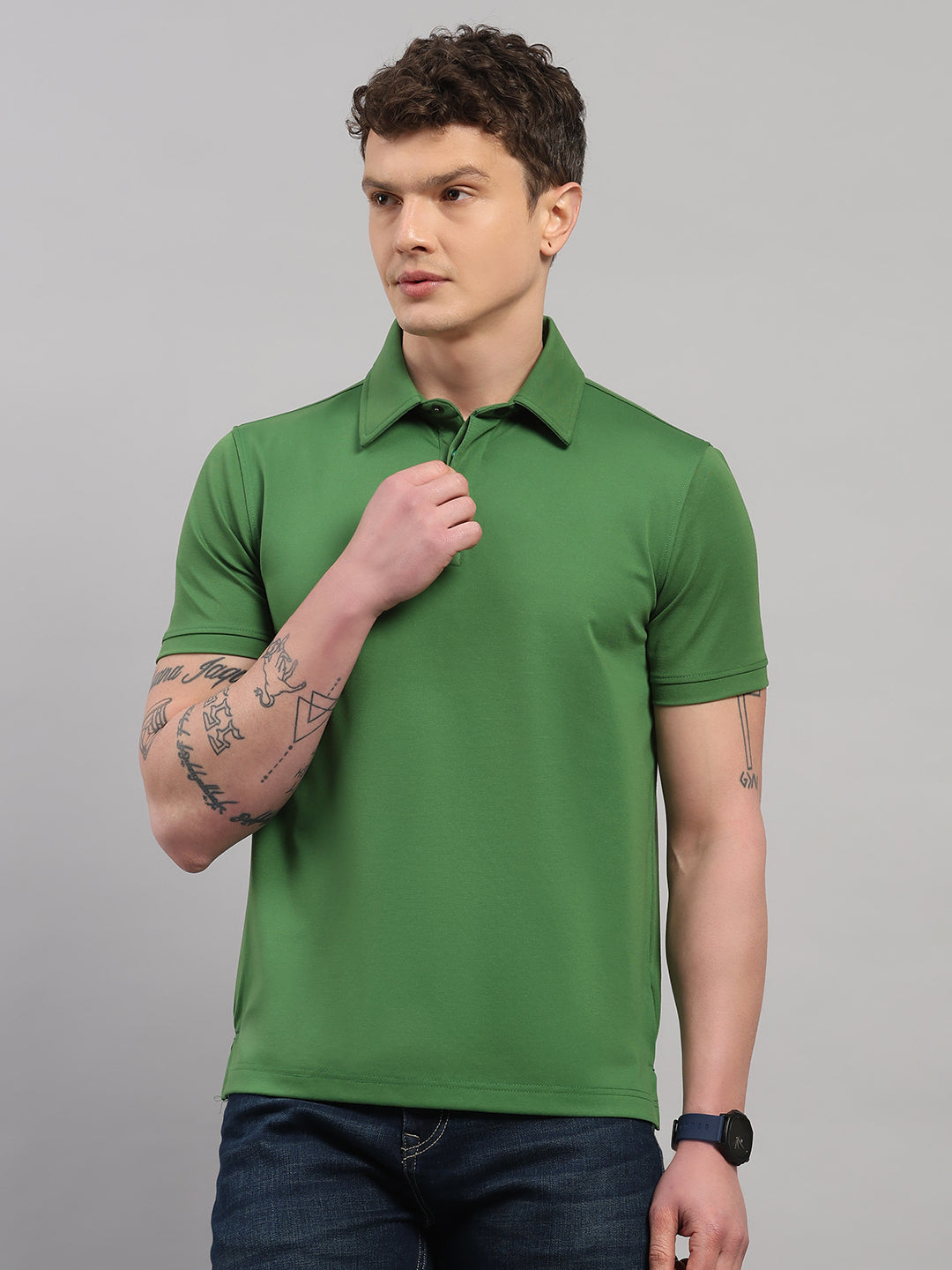 Forest Green Elite-Classic Fit Polo T-Shirt by Reverse