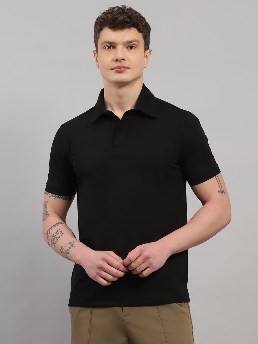Black Elite-Classic Fit Polo T-Shirt by Reverse