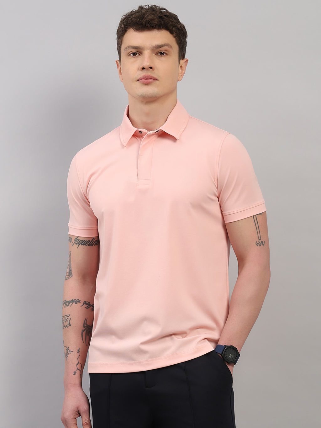 Light Pink Elite-Classic Fit Polo T-Shirt by Reverse