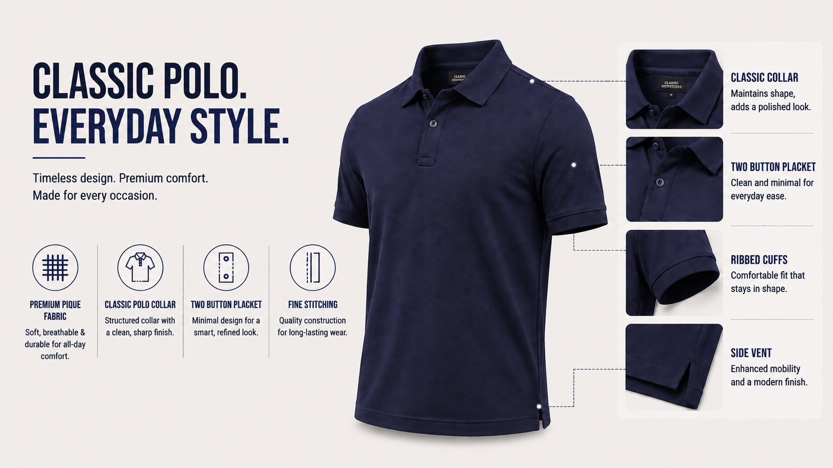 The Grand Mariner Edition Navy Blue Polo T-Shirt