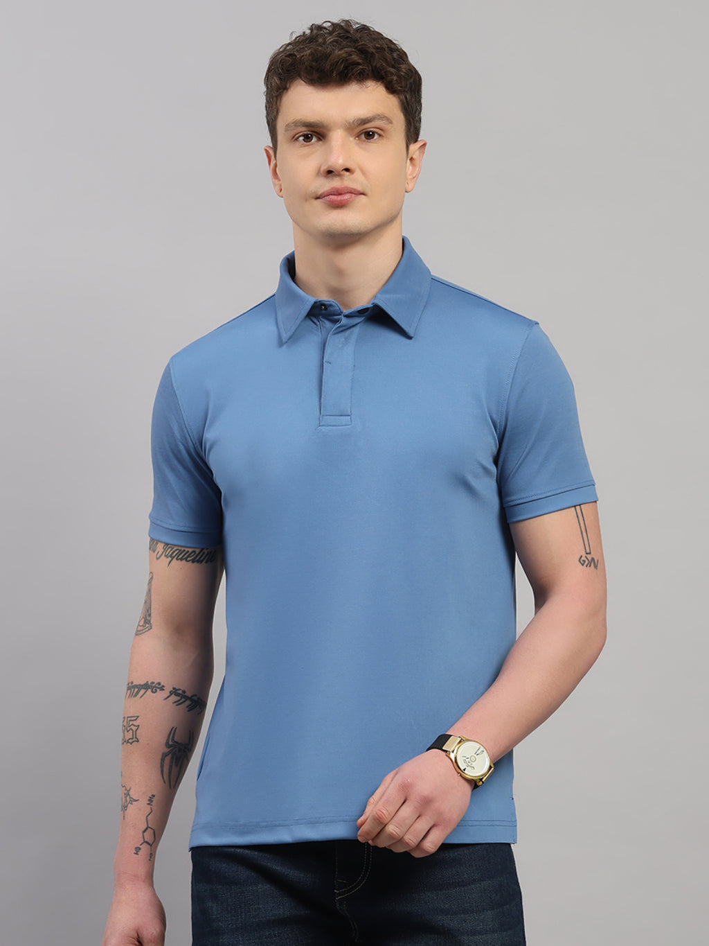 Steel Blue Elite-Classic Fit Polo T-Shirt by Reverse