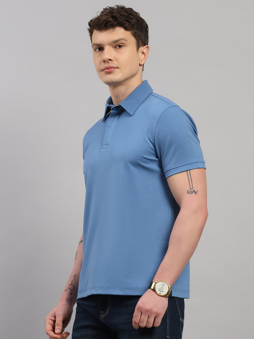 Steel Blue Elite-Classic Fit Polo T-Shirt by Reverse