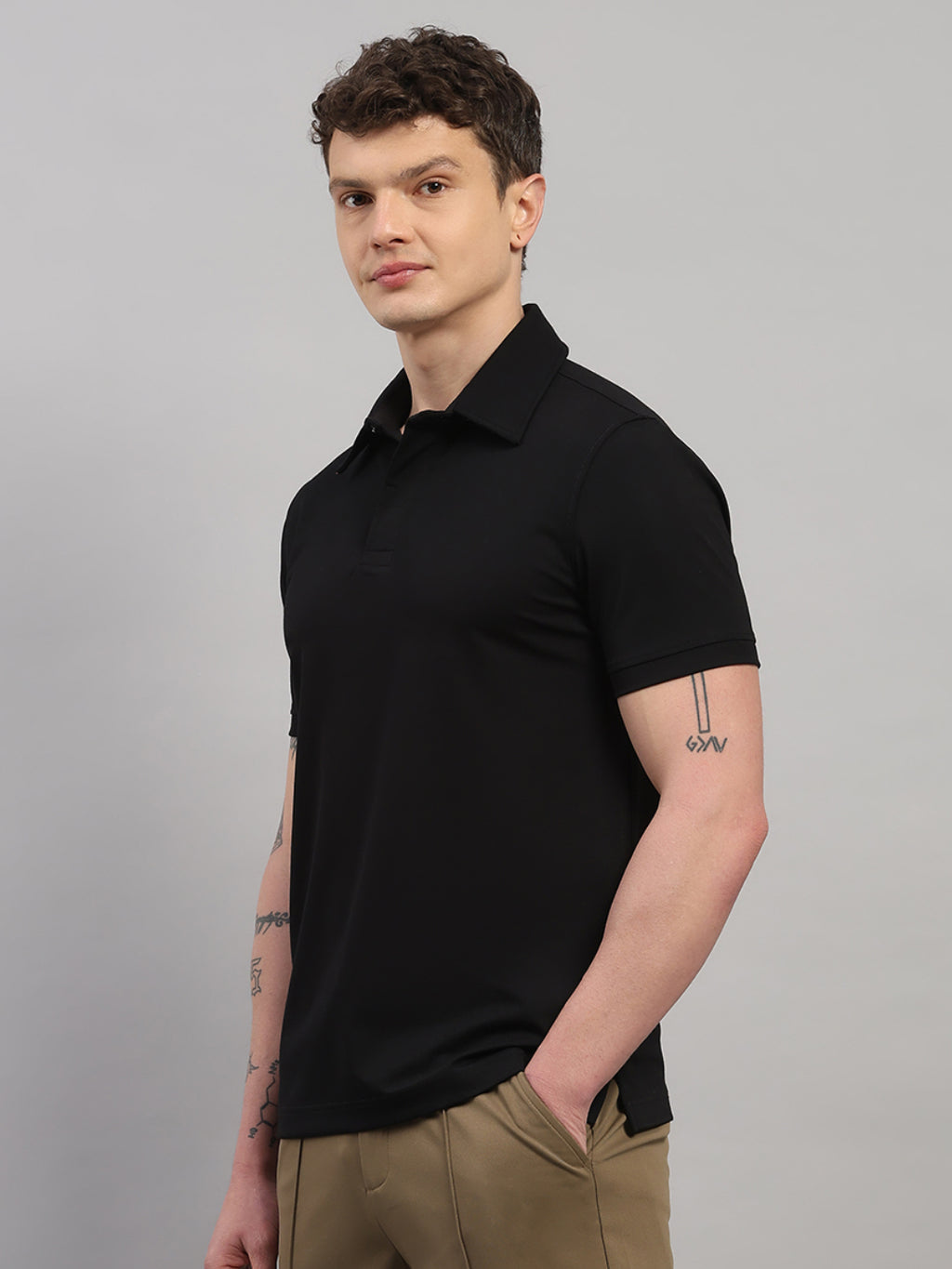 Black Elite-Classic Fit Polo T-Shirt by Reverse