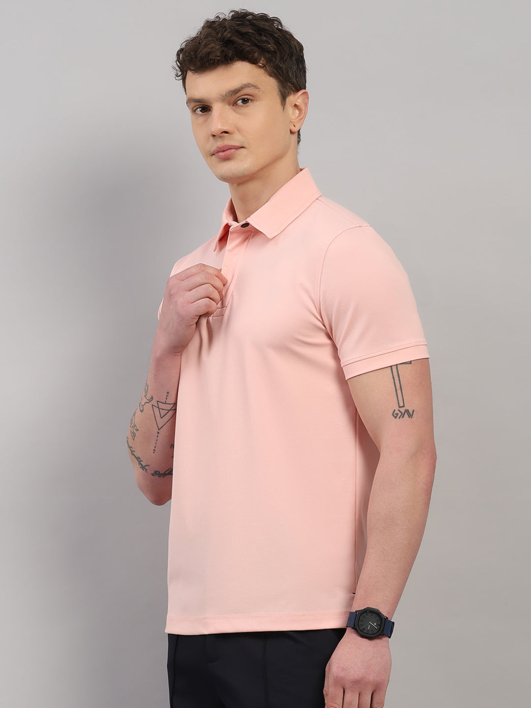 Light Pink Elite-Classic Fit Polo T-Shirt by Reverse