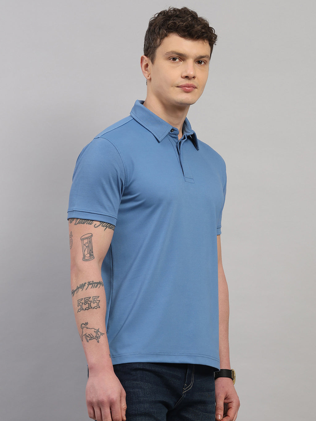Steel Blue Elite-Classic Fit Polo T-Shirt by Reverse