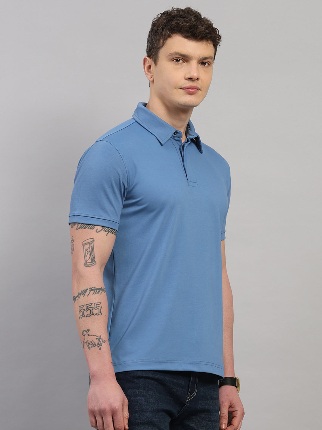 Steel Blue Elite-Classic Fit Polo T-Shirt by Reverse