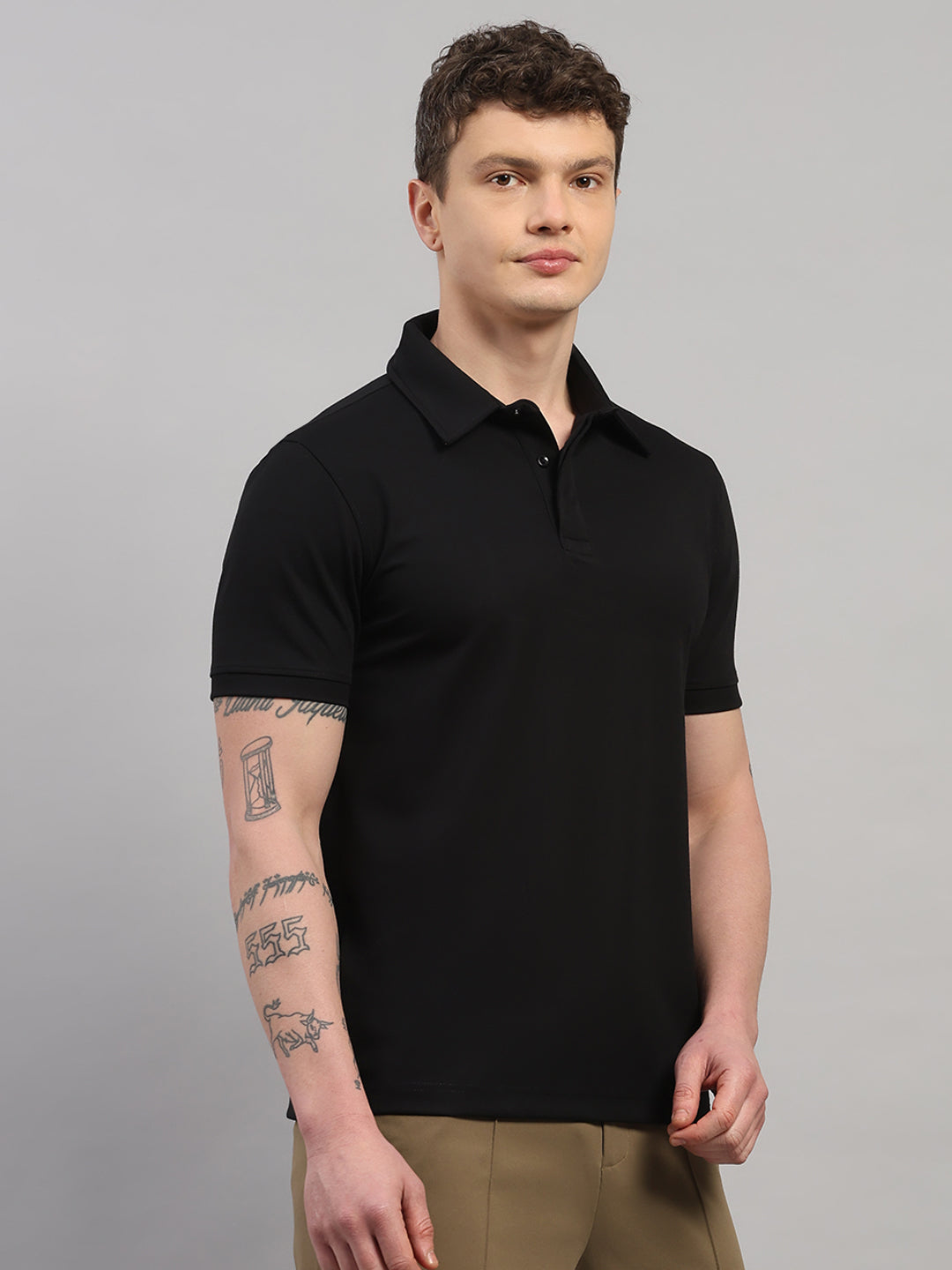 Black Elite-Classic Fit Polo T-Shirt by Reverse