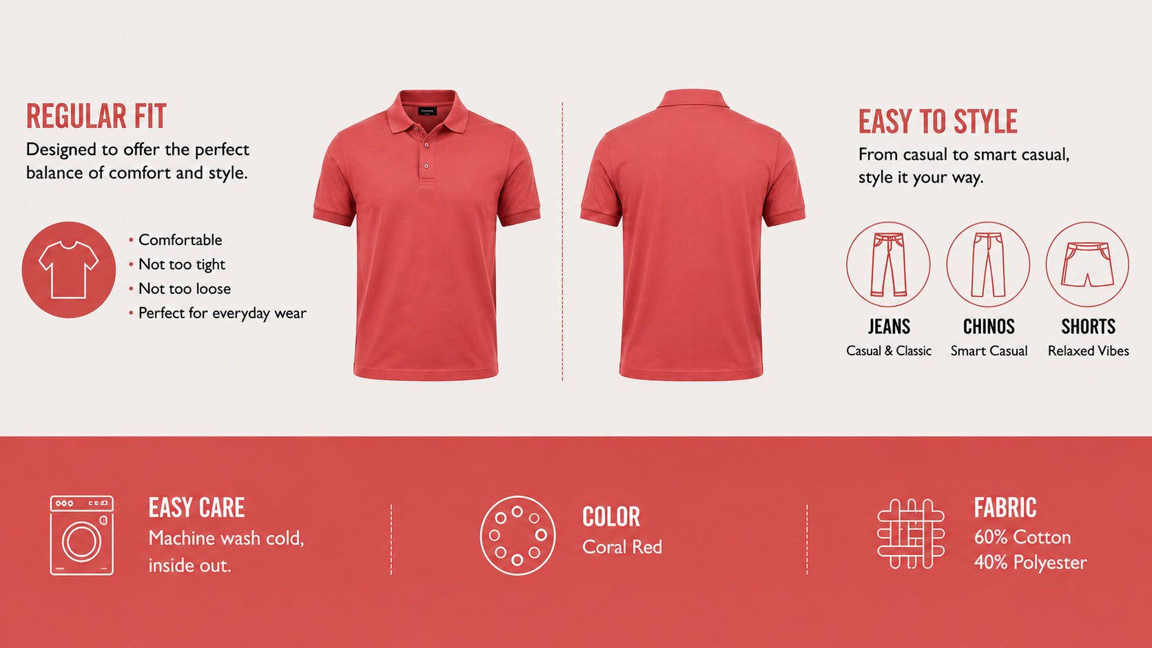 The Cardinal Prime Rust Red Polo T-Shirt