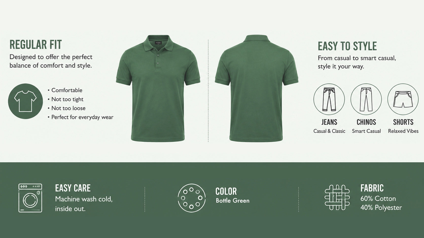 The Heritage Standard Bottle Green Polo T-Shirt