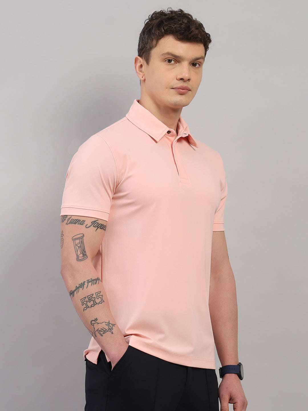 Light Pink Elite-Classic Fit Polo T-Shirt by Reverse