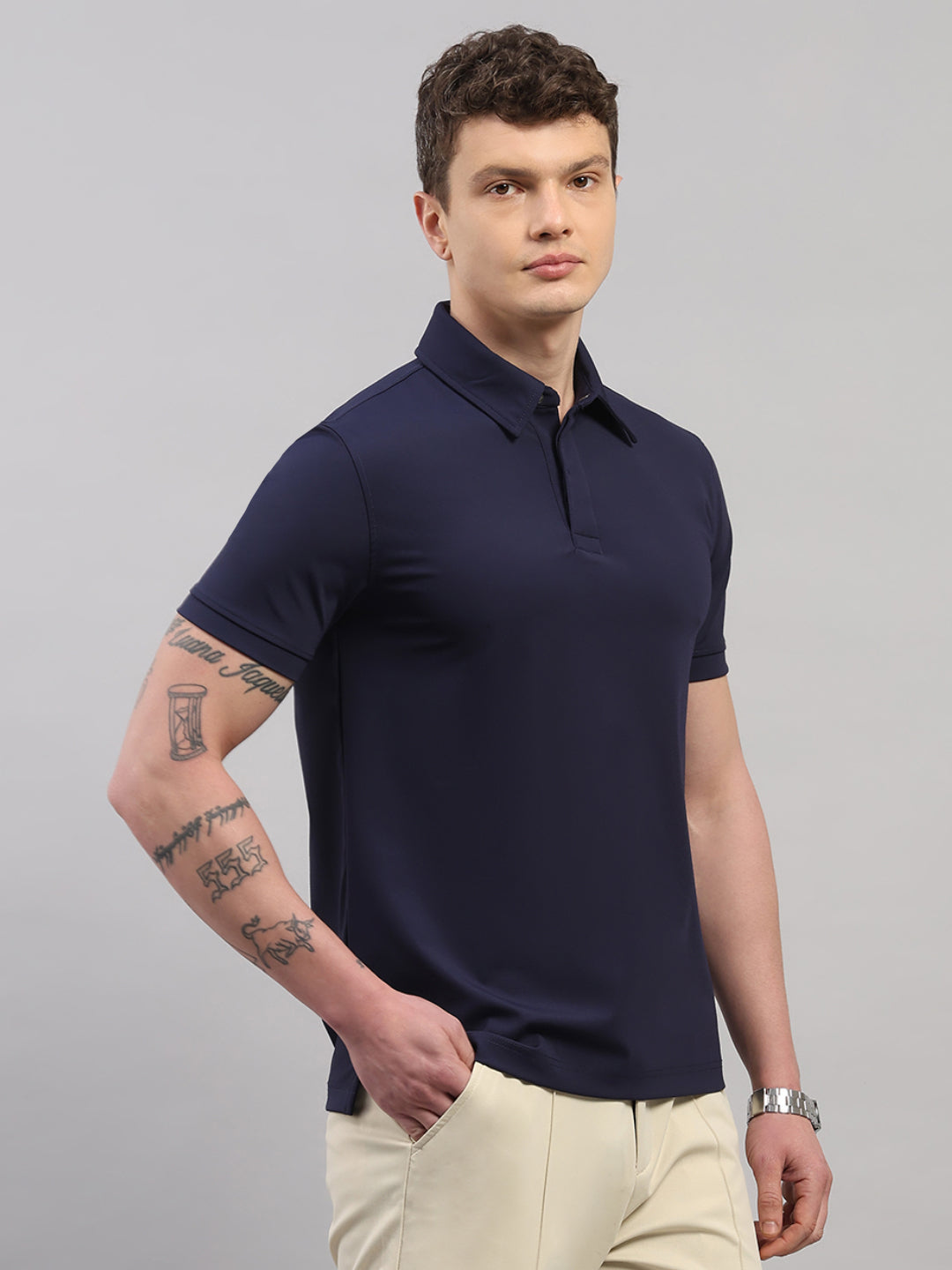 Navy Blue Elite-Classic Fit Polo T-Shirt by Reverse