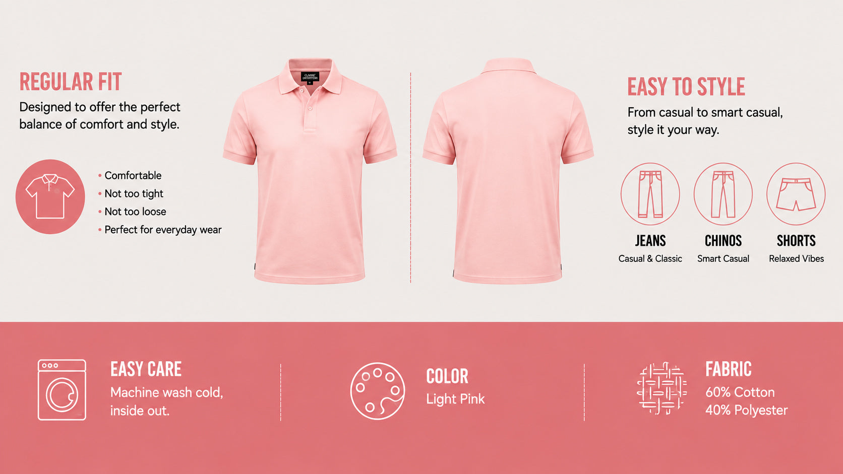 The Sunbaked Light Pink Club Edition Polo T-Shirt