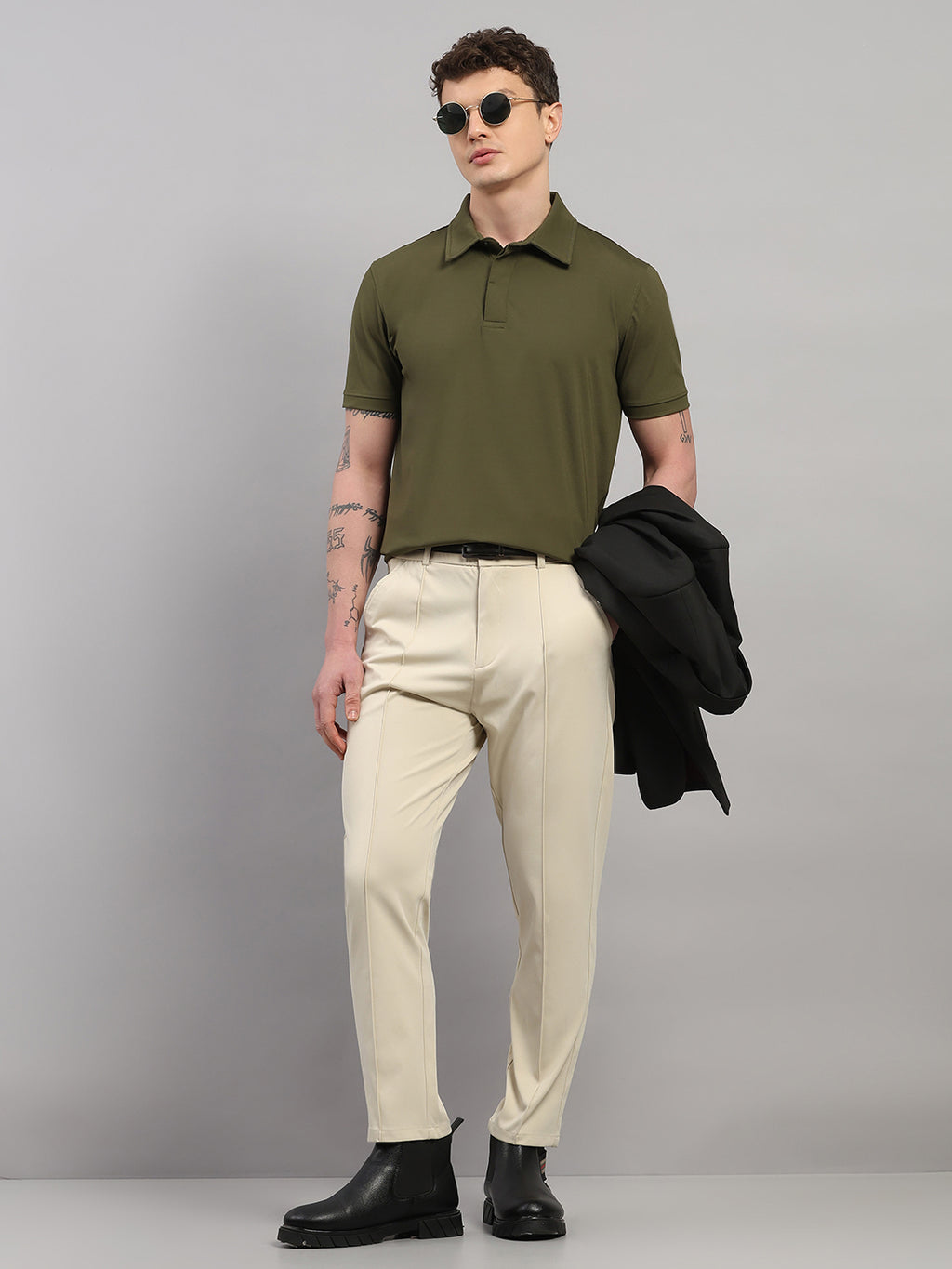 Army Green Elite-Classic Fit Polo T-Shirt by Reverse