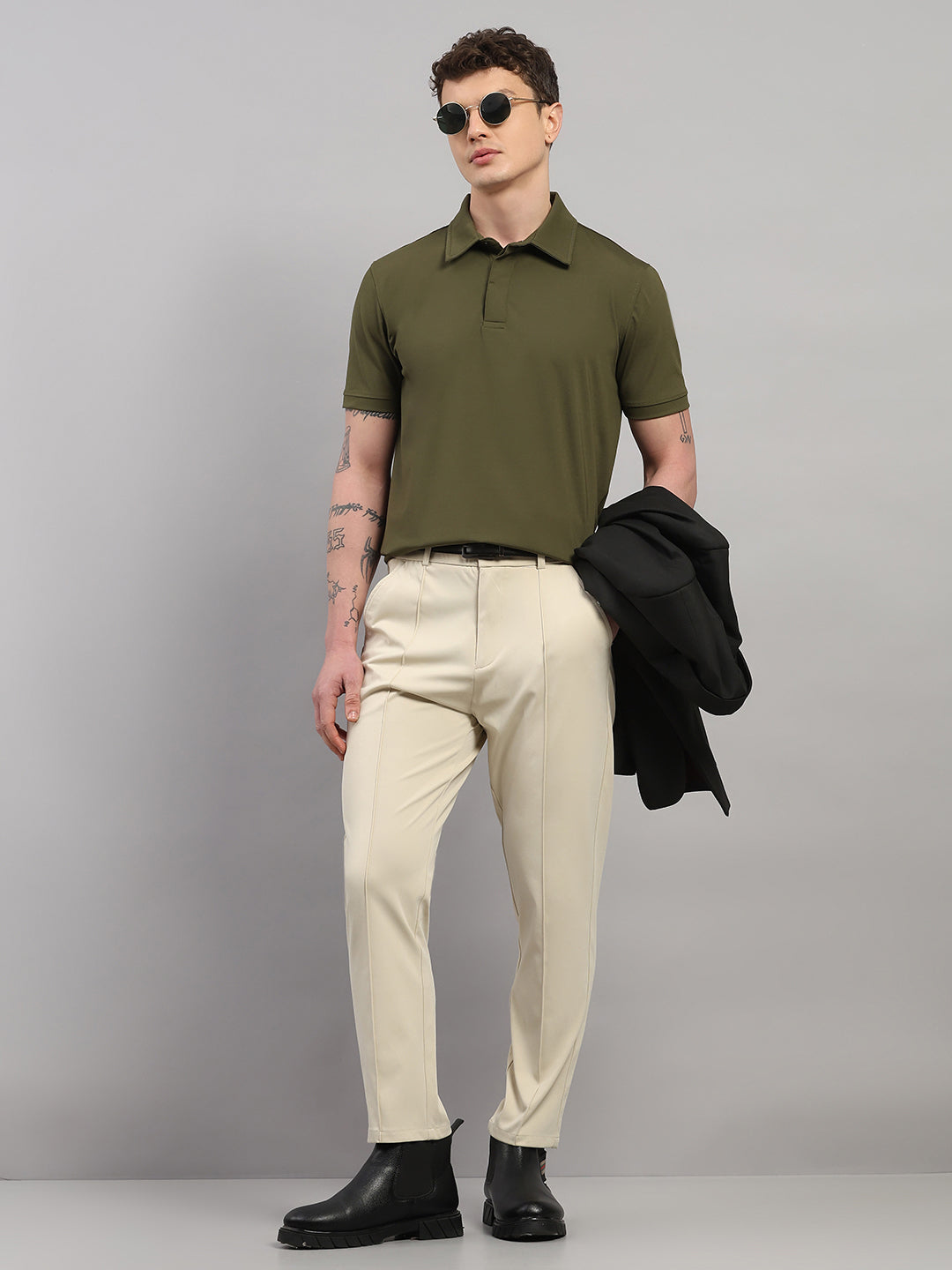 Army Green Elite-Classic Fit Polo T-Shirt by Reverse