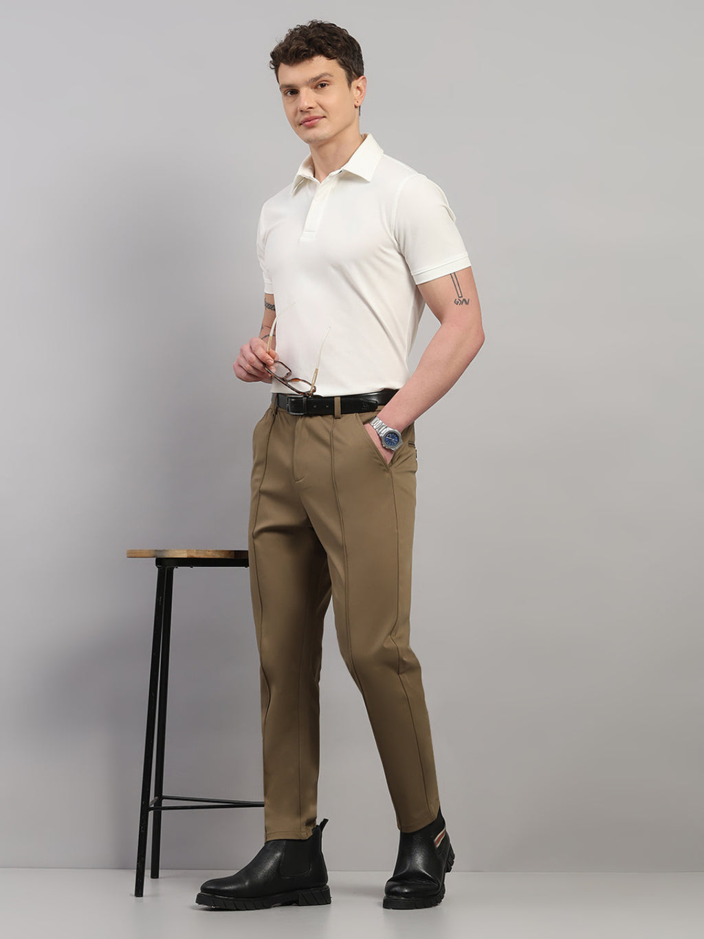 White Elite-Classic Fit Polo T-shirt by Reverse