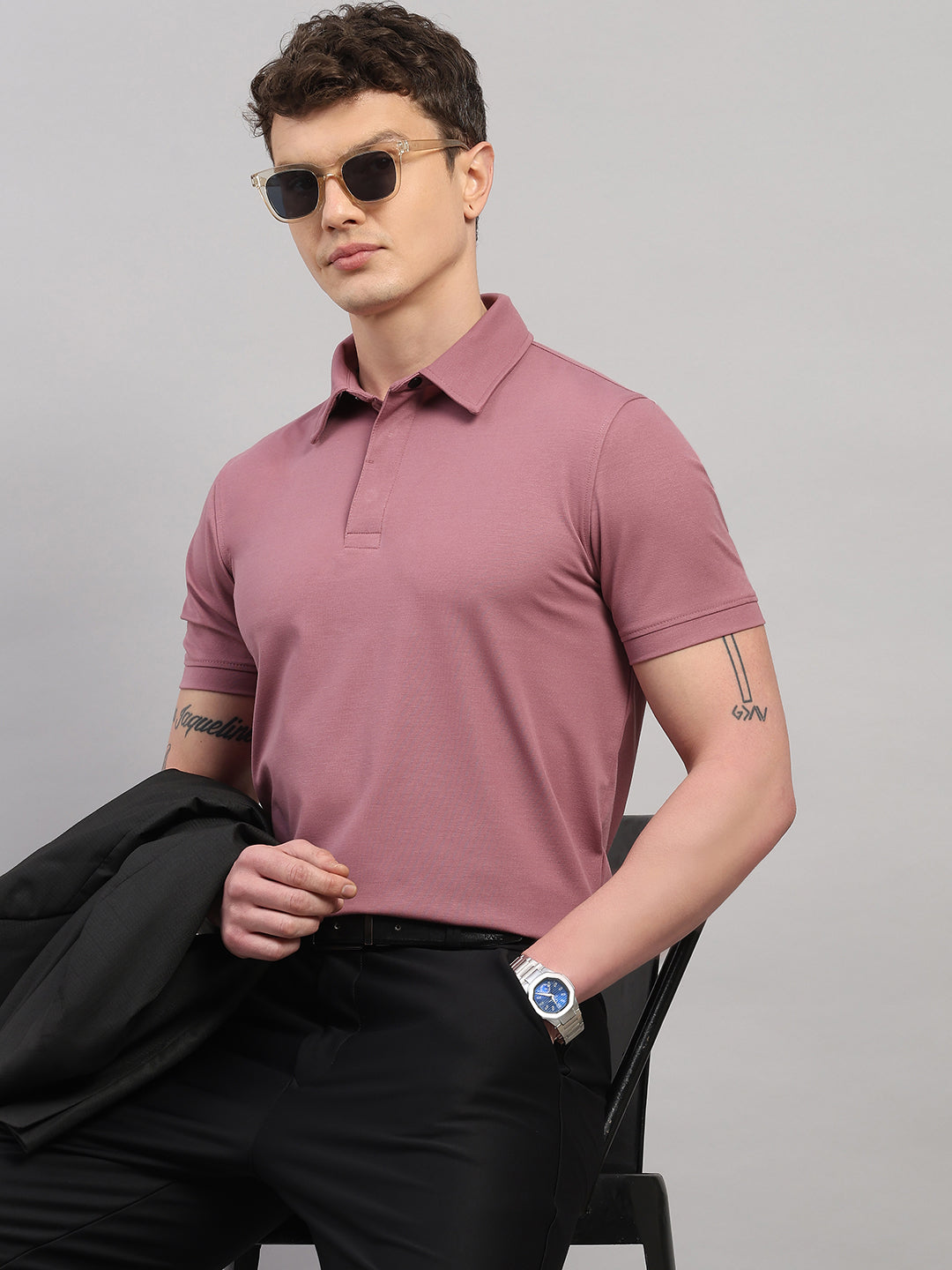 Lavender Elite-Classic Fit Polo T-Shirt by Reverse