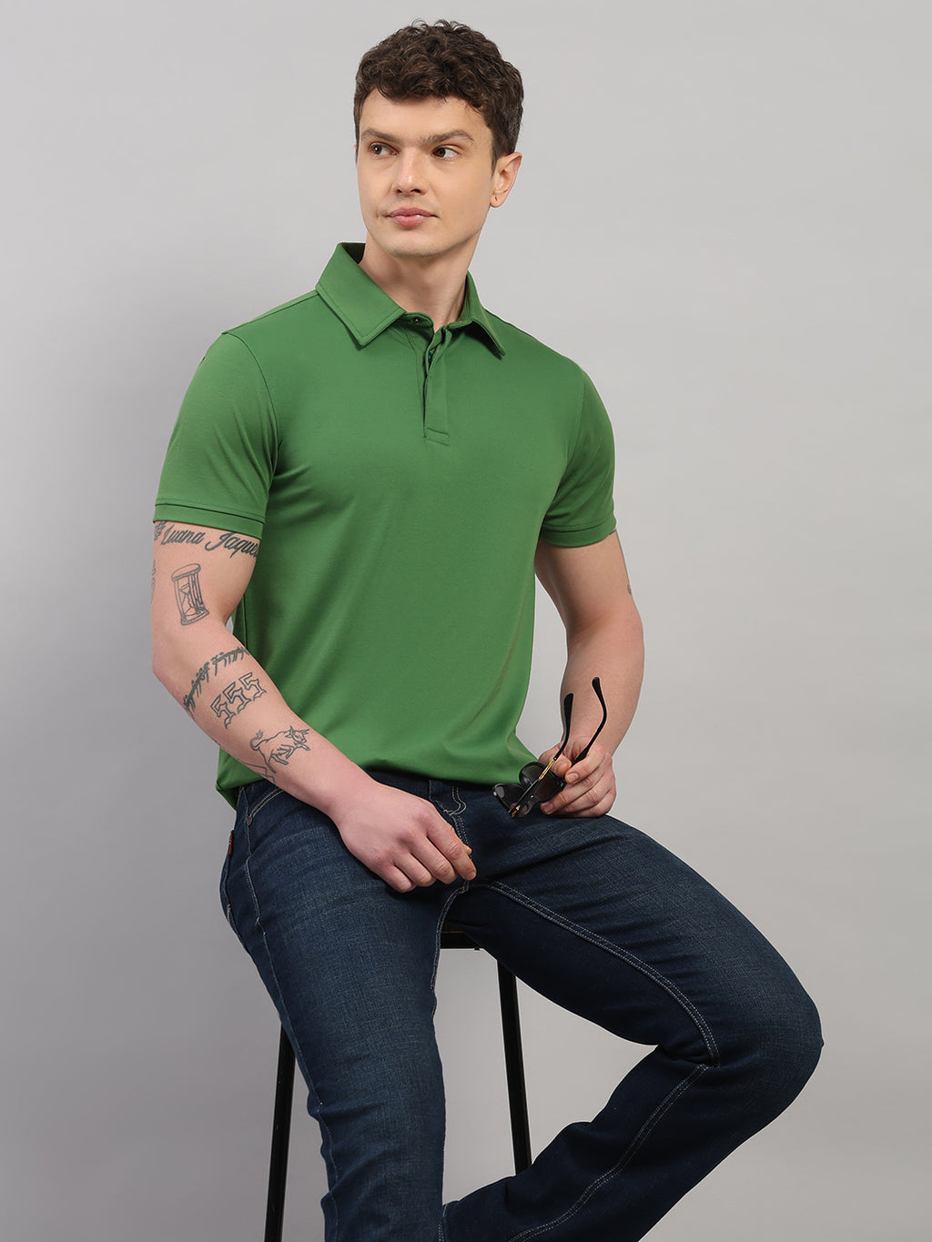 Forest Green Elite-Classic Fit Polo T-Shirt by Reverse
