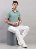Sage Green Elite-Classic Fit Polo T-Shirt by Reverse