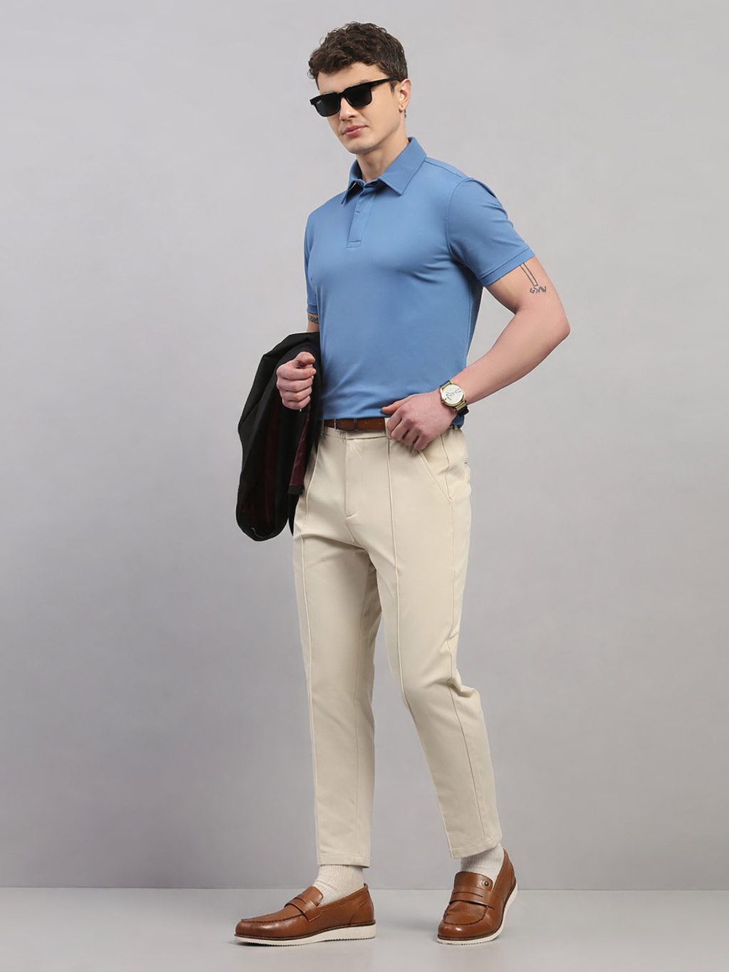 Steel Blue Elite-Classic Fit Polo T-Shirt by Reverse