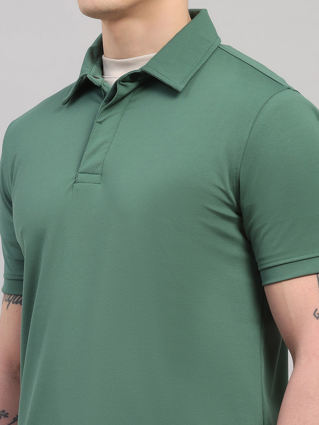 Bottle Green Elite-Classic Fit Polo T-Shirt by Reverse