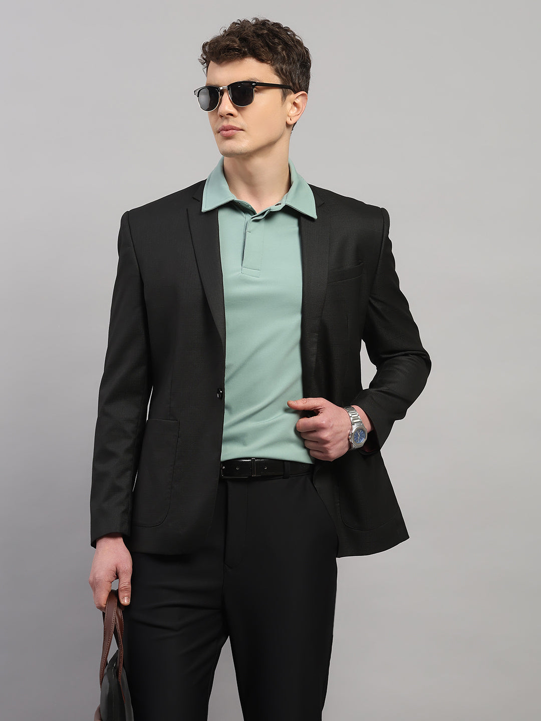 Sage Green Elite-Classic Fit Polo T-Shirt by Reverse