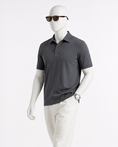 The Carbon Signature Gray Polo T-Shirt