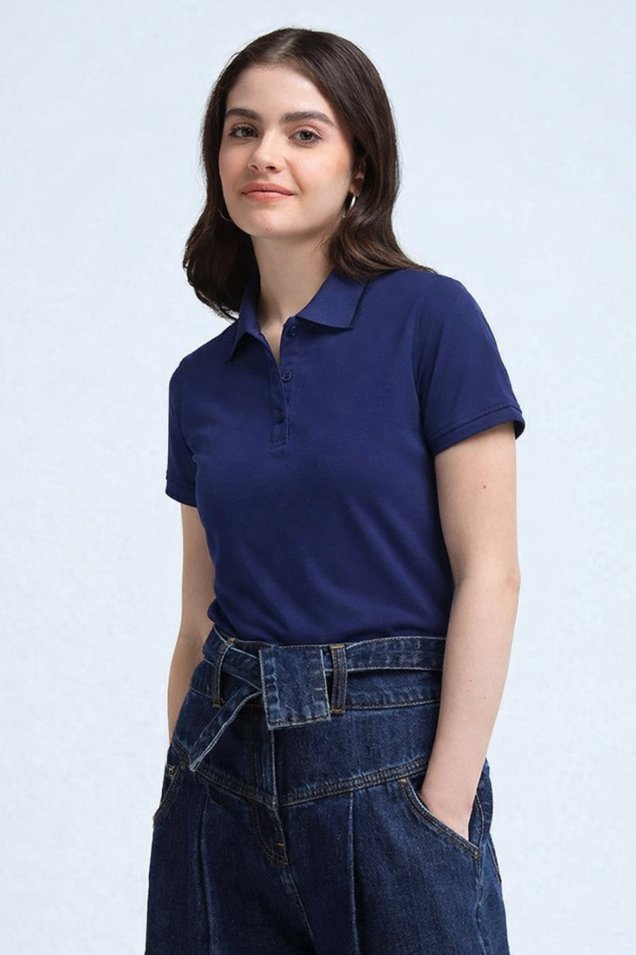 Dark Blue Women's Polo T-Shirt