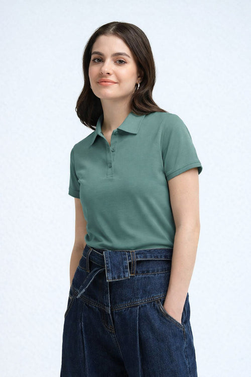 Light Green Women's Polo T-Shirt,